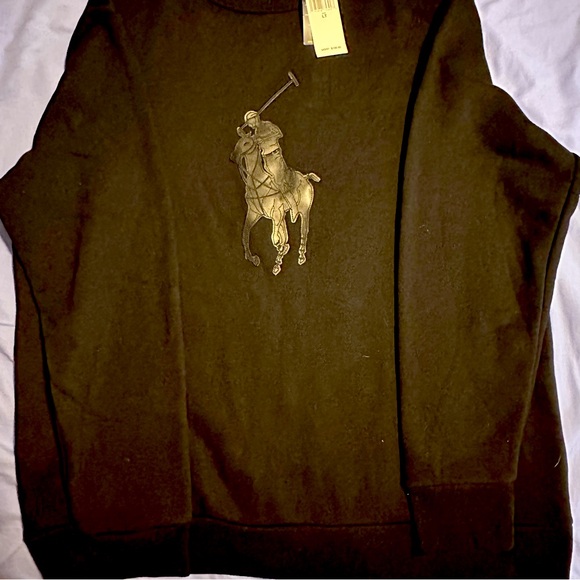 Brand new leather horseman polo sweatshirt.